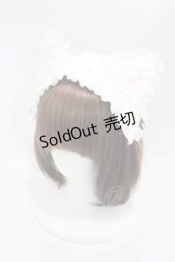 画像1: HANGRY&ANGRY / CAT EARS HEAD DRESS  白 H-25-07-25-1004-HN-AC-KB-ZH