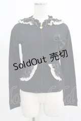 JESUS DIAMANTE / シフォンフリルパーカー Free ブラック H-25-07-25-058-JE-TO-NS-ZH