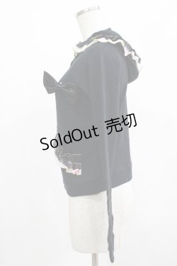画像2: JESUS DIAMANTE / シフォンフリルパーカー Free ブラック H-25-07-25-058-JE-TO-NS-ZH