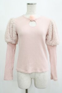 Honey Cinnamon / ファー切替トップス Free ピンク H-25-07-25-070-LO-TO-NS-ZH