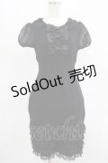 JESUS DIAMANTE / マドモワゼル3リボンワンピース 40 ブラック H-25-07-25-011-JE-OP-NS-ZH