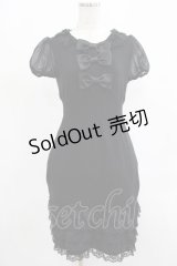 JESUS DIAMANTE / マドモワゼル3リボンワンピース 40 ブラック H-25-07-25-011-JE-OP-NS-ZH