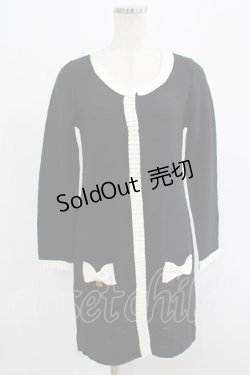 画像1: JESUS DIAMANTE / ハートチャームニットワンピース 38 ブラック H-25-07-25-012-JE-OP-NS-ZH