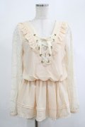 LIZ LISA / レース切替チュニック Free ピンク H-25-07-25-020-LO-TO-NS-ZH
