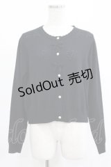 m petit by misako / AM*ハート透かしニットカーディガン L ブラック H-25-07-26-028-LO-TO-NS-ZH