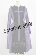 axes femme POETIQUE / レースクロスシスターワンピース M ブラック/パープル H-25-07-26-004-AX-OP-NS-ZH