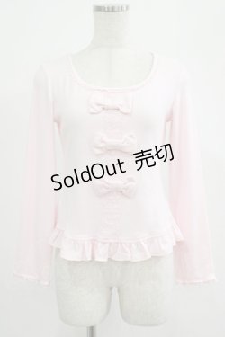 画像1: Angelic Pretty / ファー付リボンカットカーディガン Free ピンク H-25-07-26-035-AP-TO-NS-ZH
