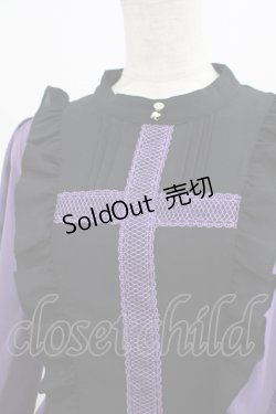 画像4: axes femme POETIQUE / レースクロスシスターワンピース M ブラック/パープル H-25-07-26-004-AX-OP-NS-ZH