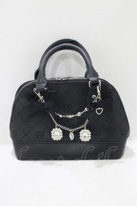 Lovely Tency / 眞白ありすコラボ/ビジューチェーン付きモノグラムバッグ  ブラック H-25-07-26-040-GO-BG-NS-ZH