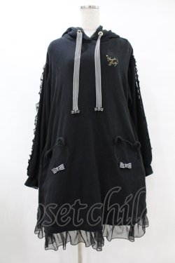 画像1: Angelic Pretty / Bearストライプリボンカットワンピース Free ブラック H-25-07-26-1033-AP-OP-NS-ZH