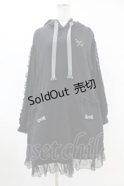 画像1: Angelic Pretty / Bearストライプリボンカットワンピース Free ブラック H-25-07-26-1033-AP-OP-NS-ZH