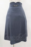 F i.n.t / ビット使いハイウエストフレアースカート Free BLUE GRAY H-25-07-26-1044-CA-SK-NS-ZH