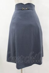 F i.n.t / ビット使いハイウエストフレアースカート Free BLUE GRAY H-25-07-26-1044-CA-SK-NS-ZH