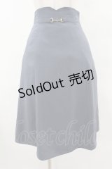 F i.n.t / ビット使いハイウエストフレアースカート Free BLUE GRAY H-25-07-26-1044-CA-SK-NS-ZH