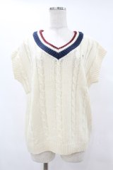 Fi.n.t / マルチラインニットベスト Free OFF WHITE H-25-07-26-1045-CA-TO-NS-ZH