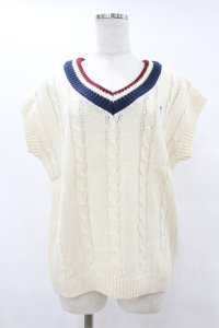 Fi.n.t / マルチラインニットベスト Free OFF WHITE H-25-07-26-1045-CA-TO-NS-ZH
