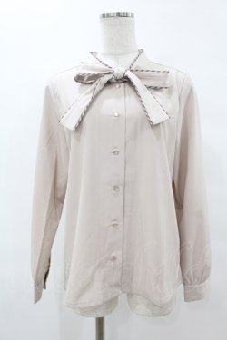画像1: Fi.n.t / キャンディーストライプボウタイブラウス Free PINK BEIGE H-25-07-26-1048-CA-BL-NS-ZH