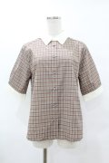 Fi.n.t / タイ付きチェッククレリック5分袖シャツ Free PURPLE×BR H-25-07-26-1049-CA-BL-NS-ZH
