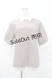 Fi.n.t / タイ付きチェッククレリック5分袖シャツ Free PURPLE×BR H-25-07-26-1049-CA-BL-NS-ZH