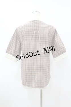 画像2: Fi.n.t / タイ付きチェッククレリック5分袖シャツ Free PURPLE×BR H-25-07-26-1049-CA-BL-NS-ZH