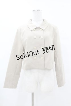 画像1: Fi.n.t / チェーンステッチ使いダブル釦ショートジャケット Free BEIGE H-25-07-26-1050-CA-JA-NS-ZH
