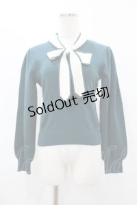 an another angelus / デコルテボウタイバイカラーニットプルオーバー Free GREEN H-25-07-26-1052-CA-TO-NS-ZH