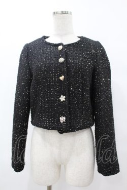 画像1: tocco closet / ノーカラージャケット M ブラック H-25-07-26-1055-0-JA-NS-ZH