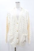 Fi.n.t / エッフェル塔ロゴ刺繍腰丈ケーブルニットカーディガン Free OFF WHITE H-25-07-26-1056-CA-TO-NS-ZH