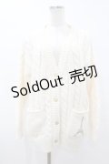 Fi.n.t / エッフェル塔ロゴ刺繍腰丈ケーブルニットカーディガン Free OFF WHITE H-25-07-26-1056-CA-TO-NS-ZH