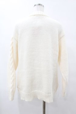 画像2: Fi.n.t / エッフェル塔ロゴ刺繍腰丈ケーブルニットカーディガン Free OFF WHITE H-25-07-26-1056-CA-TO-NS-ZH