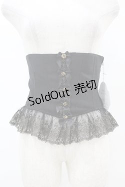 画像1: ALICE and the PIRATES / 静寂の月夜に思いを馳せて…ショートコルセット Free ブラック H-25-07-26-1009-PA-ZA-NS-ZH