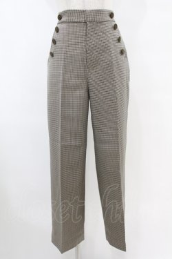 画像1: Fi.n.t / サイド釦チェックストレートパンツ Free BROWN H-25-07-26-1015-CA-PA-NS-ZH