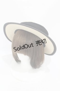 画像1: an another angelus / 配色ブリムバックリボンキャノチェ  OFF×BK H-25-07-26-1002-CA-AC-NS-ZH