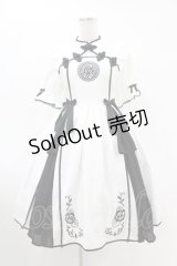 axes femme kawaii / 牡丹刺繍チャイナワンピース M 白 H-25-07-26-1019-AX-OP-NS-ZH