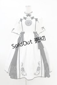 axes femme kawaii / 牡丹刺繍チャイナワンピース M 白 H-25-07-26-1019-AX-OP-NS-ZH