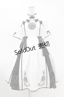 画像1: axes femme kawaii / 牡丹刺繍チャイナワンピース M 白 H-25-07-26-1019-AX-OP-NS-ZH