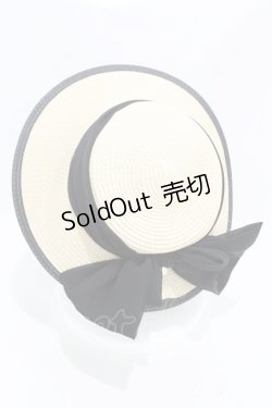 画像2: an another angelus / 配色ブリムバックリボンキャノチェ  OFF×BK H-25-07-26-1002-CA-AC-NS-ZH