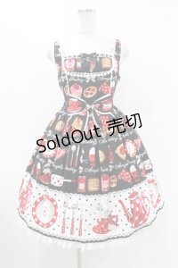 Angelic Pretty / French Cafe切替ジャンパースカート Free ブラック H-25-07-26-1025-AP-OP-NS-ZH