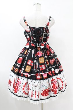 画像2: Angelic Pretty / French Cafe切替ジャンパースカート Free ブラック H-25-07-26-1025-AP-OP-NS-ZH