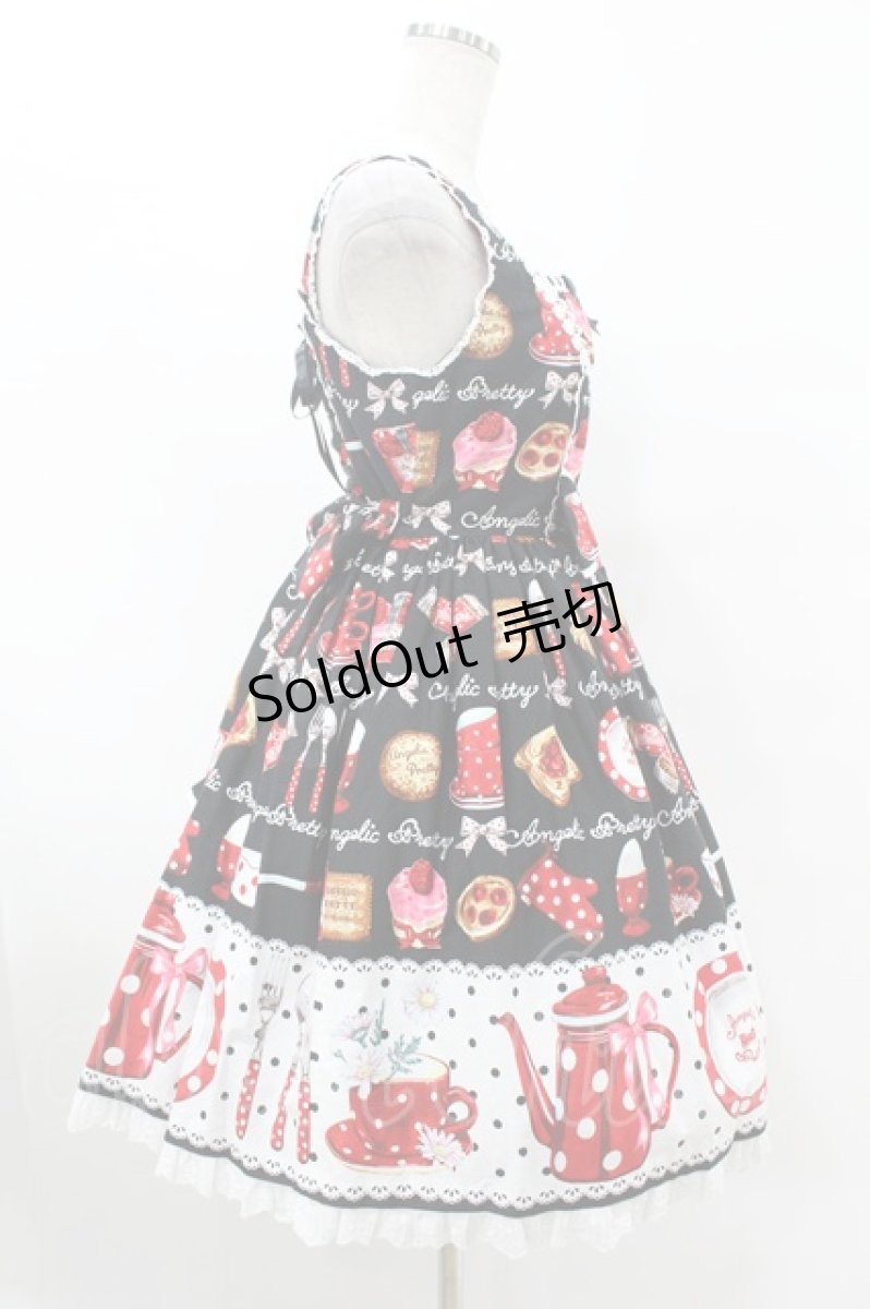 画像3: Angelic Pretty / French Cafe切替ジャンパースカート Free ブラック H-25-07-26-1025-AP-OP-NS-ZH (3)