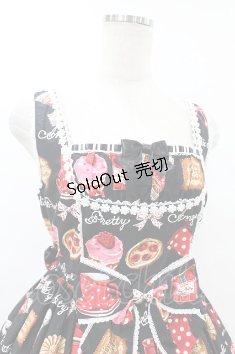 画像4: Angelic Pretty / French Cafe切替ジャンパースカート Free ブラック H-25-07-26-1025-AP-OP-NS-ZH (4)