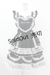 Angelic Pretty / Heart胸あて付スカート(無地) Free ブラック/ピンク H-25-07-26-1026-AP-SK-NS-ZH