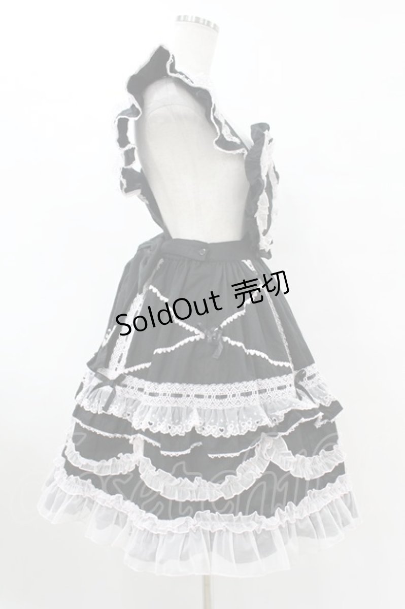 画像3: Angelic Pretty / Heart胸あて付スカート(無地) Free ブラック/ピンク H-25-07-26-1026-AP-SK-NS-ZH (3)