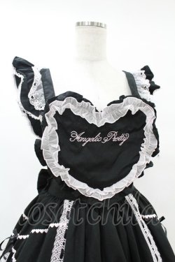 画像4: Angelic Pretty / Heart胸あて付スカート(無地) Free ブラック/ピンク H-25-07-26-1026-AP-SK-NS-ZH