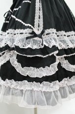 画像5: Angelic Pretty / Heart胸あて付スカート(無地) Free ブラック/ピンク H-25-07-26-1026-AP-SK-NS-ZH (5)