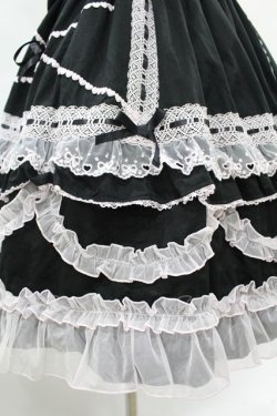 画像5: Angelic Pretty / Heart胸あて付スカート(無地) Free ブラック/ピンク H-25-07-26-1026-AP-SK-NS-ZH