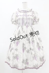 仲夏物語（海外ロリータブランド） / ロワールの葡萄園立ち衿ワンピース（半袖） L オフ H-25-07-26-1028-EL-OP-NS-ZH