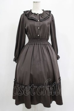 画像1: m petit by misako / バラレースフリルワンピース M ブラウン H-25-07-26-007-LO-OP-NS-ZH
