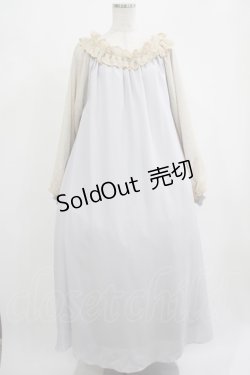 画像1: Maison de FLEUR Petite Robe canone / オフショルダーレースワンピース M ブルー H-25-07-26-010-EL-OP-NS-ZH