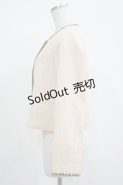 画像2: Maison de FLEUR Petite Robe canone / メラニーの気品忘れないツイードジャケット M アイボリー H-25-07-26-018-EL-JA-NS-ZH